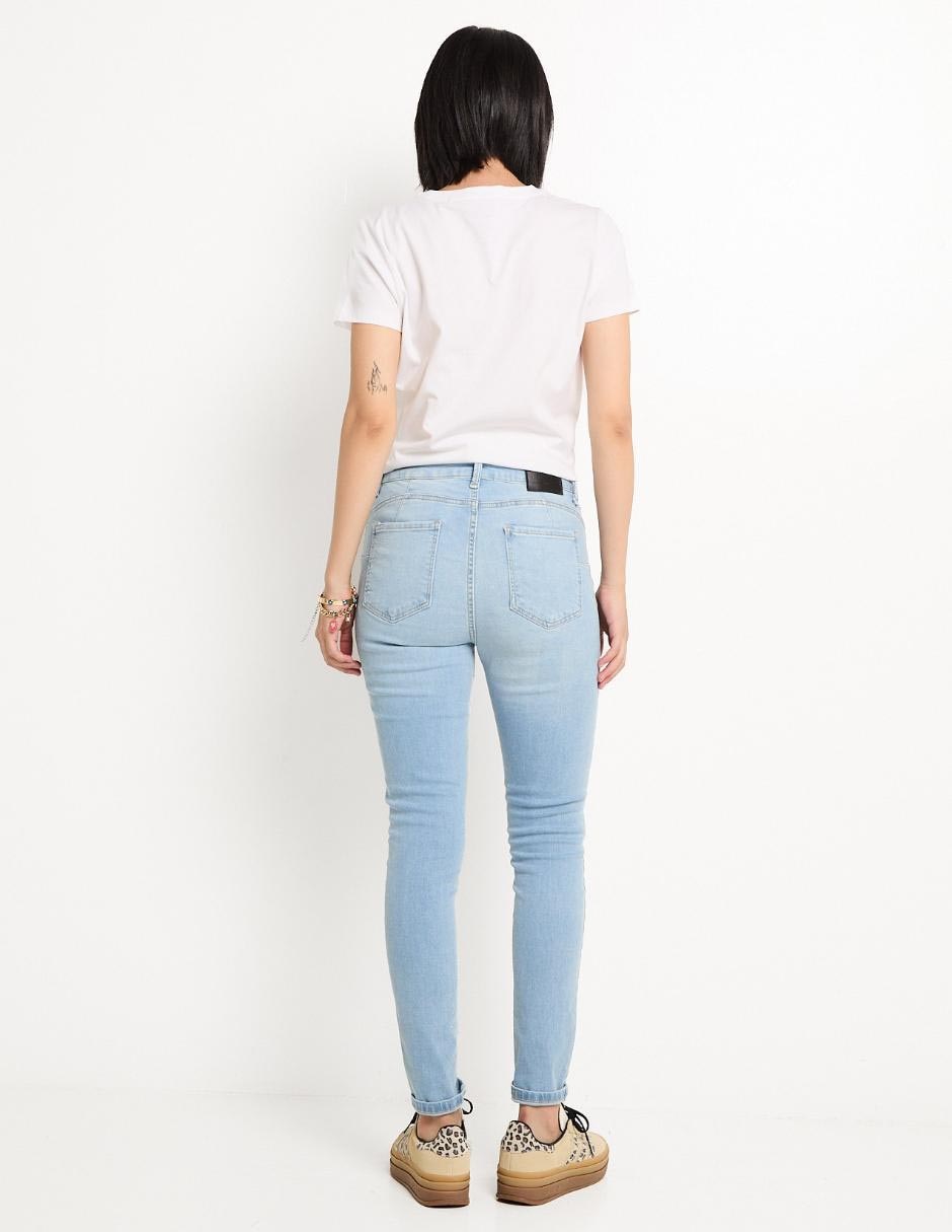 Jeans skinny corte cintura para mujer 2