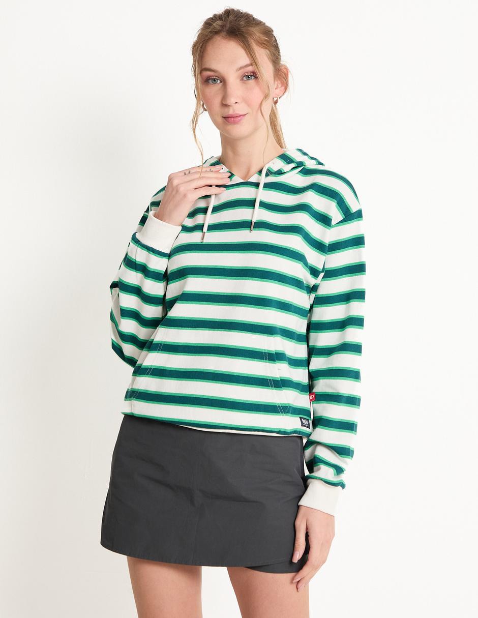 Sudadera con capucha y bolsa para mujer