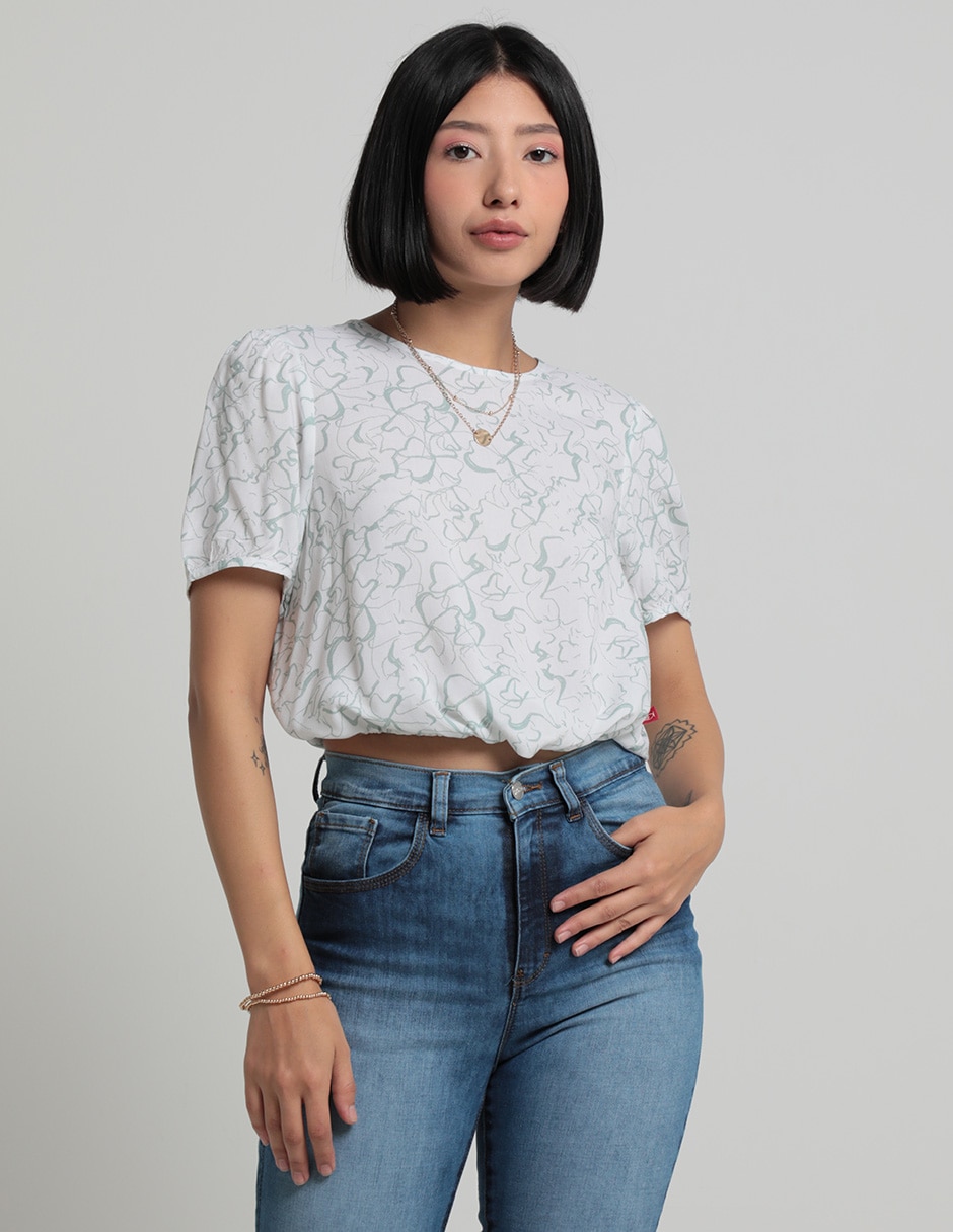 Blusa túnica Vitos celyn manga corta para mujer