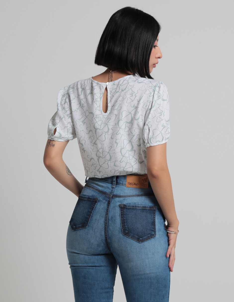 Blusa túnica Vitos celyn manga corta para mujer