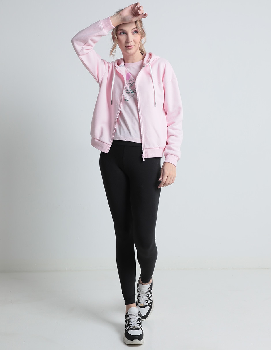 Sudadera con capucha y bolsa para mujer