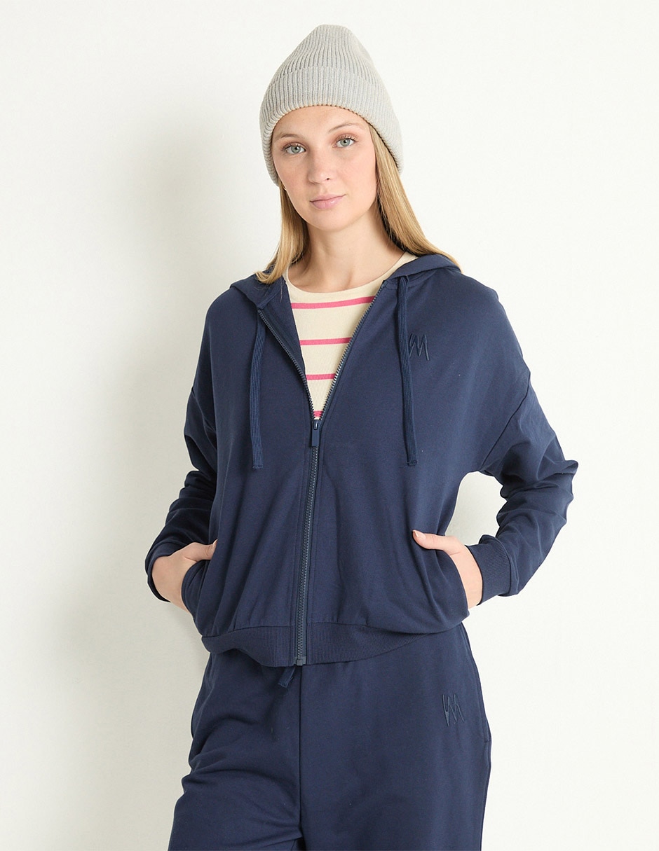 Sudadera con capucha y bolsa para mujer 1