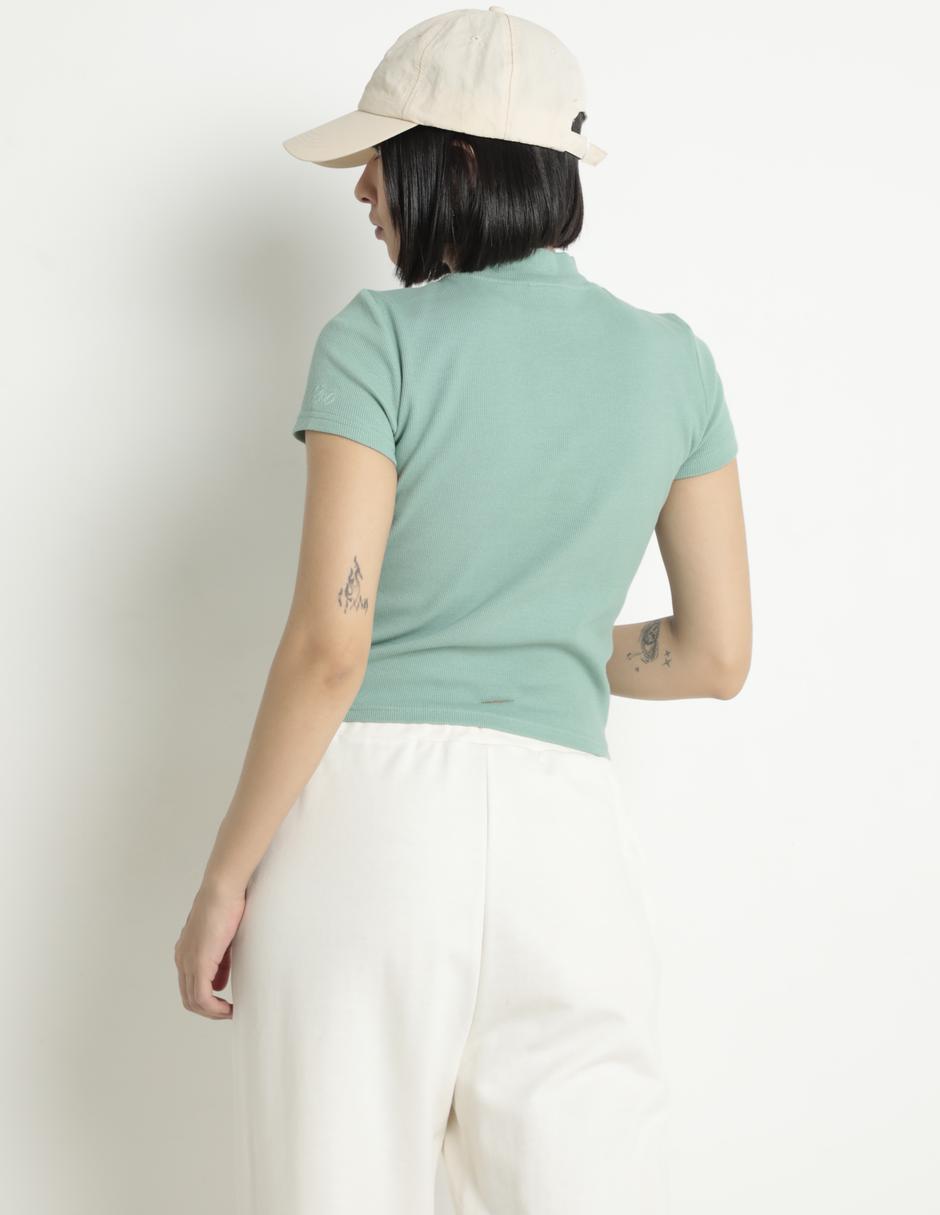 Playera manga corta cuello alto mujer 2