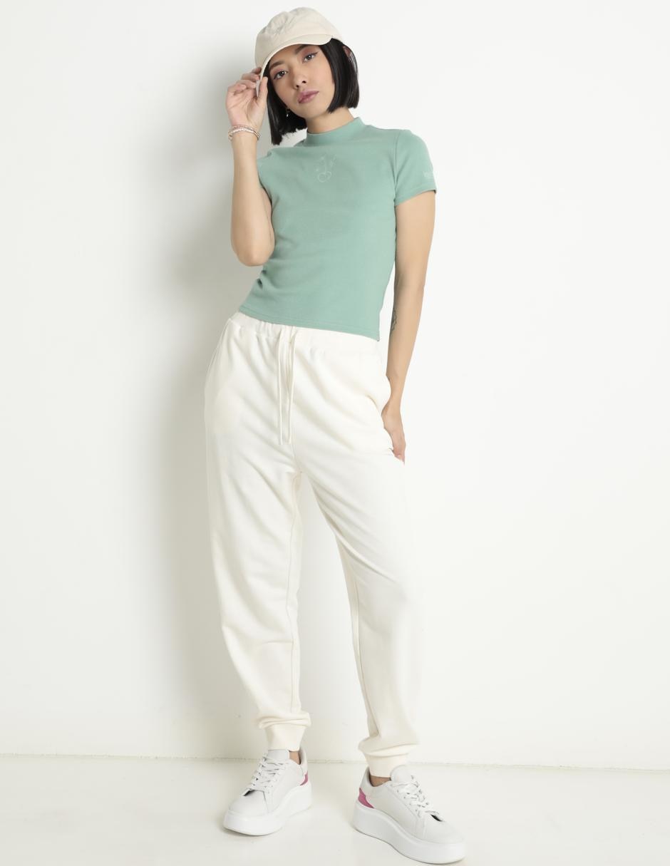 Playera manga corta cuello alto mujer 3