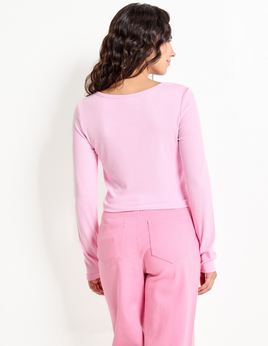 Playera manga larga Mossimo cuello redondo para mujer