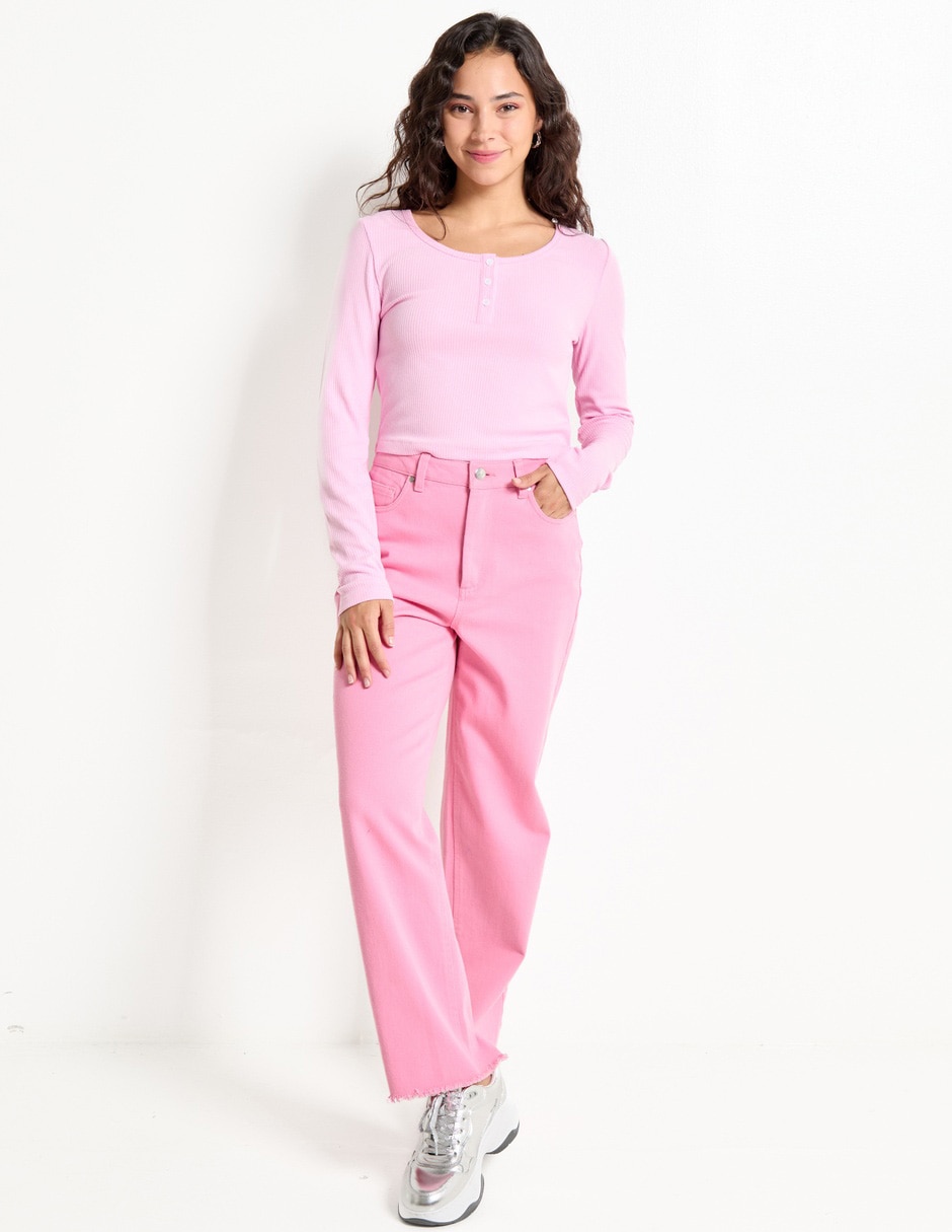 Playera manga larga Mossimo cuello redondo para mujer