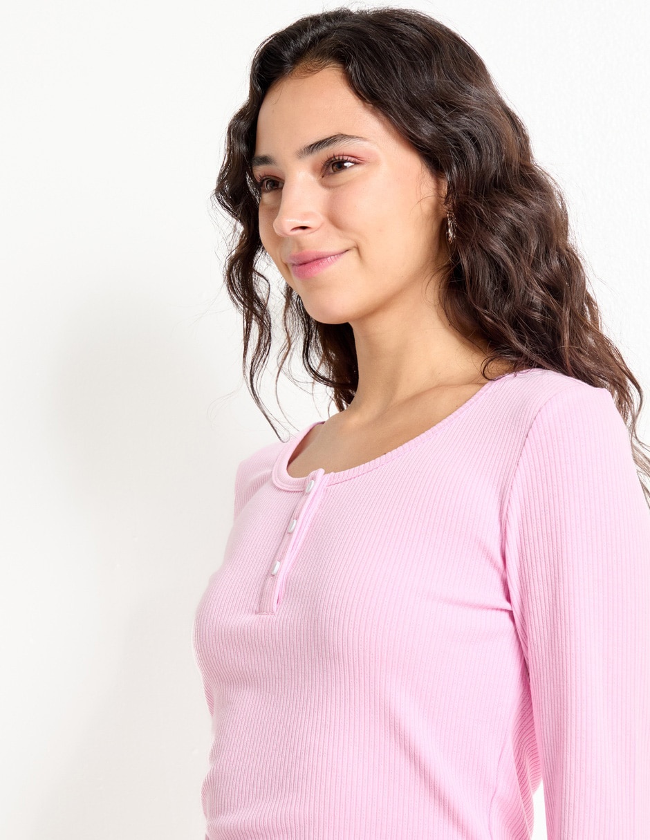 Playera manga larga Mossimo cuello redondo para mujer