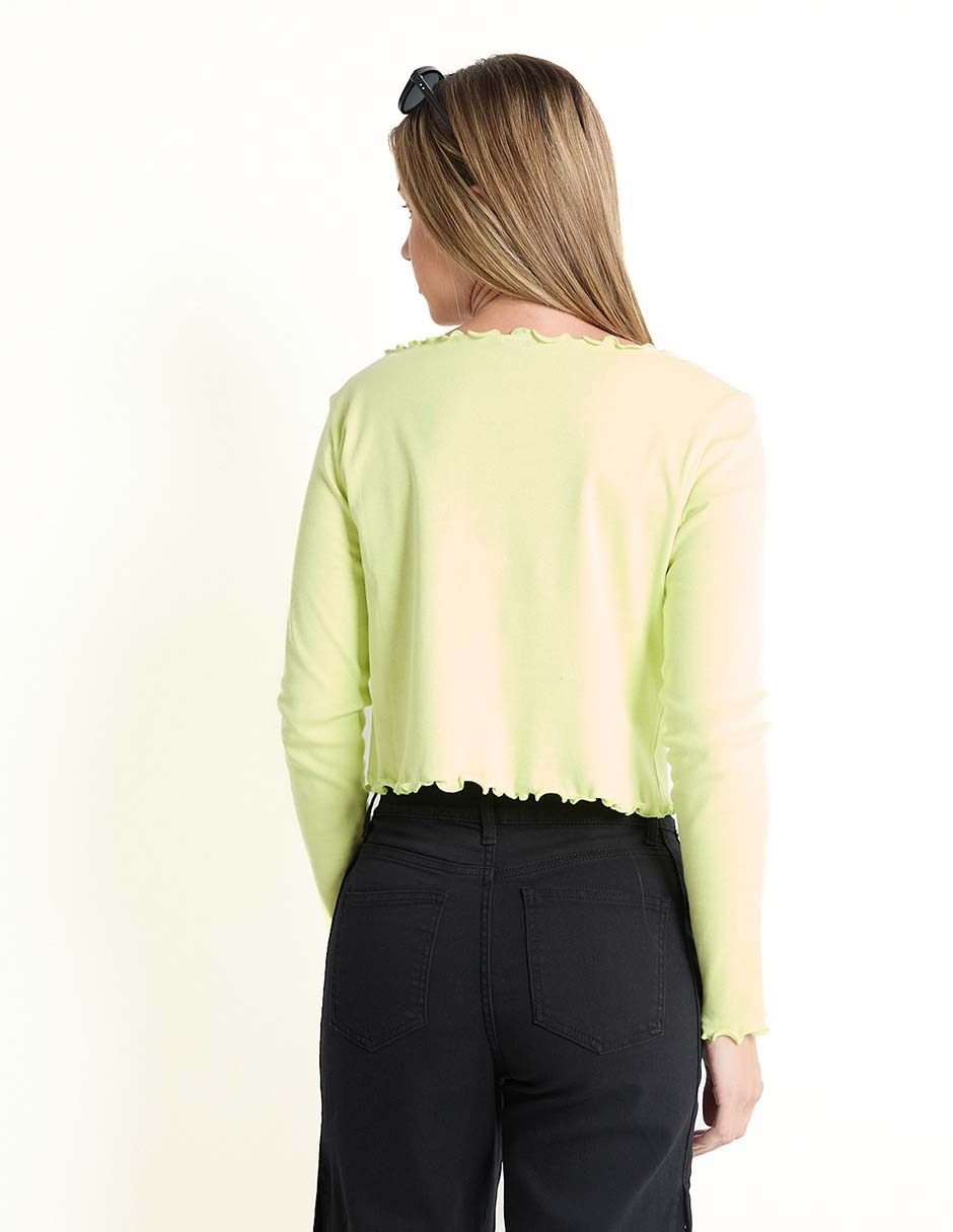 Playera manga larga Mossimo cuello redondo para mujer