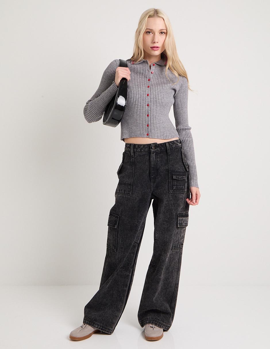 Suéter Mossimo cuello camisero para mujer