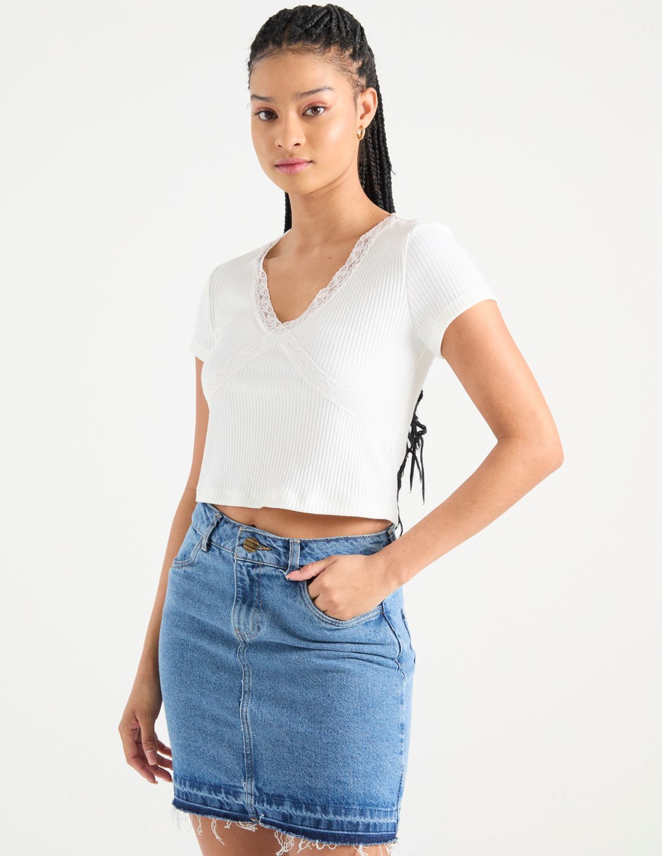 Playera manga corta cuello v para mujer Playera manga corta cuello v para mujer
