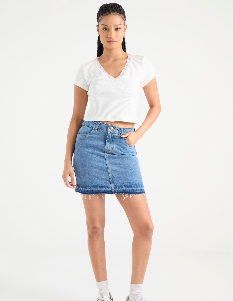 Playera manga corta Mossimo cuello v para mujer