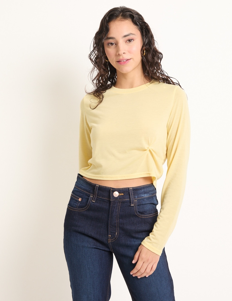 Playera manga Larga cuello redondo para mujer Playera manga Larga cuello redondo para mujer