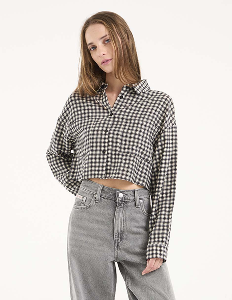 Blusa camisera Mossimo manga larga para mujer