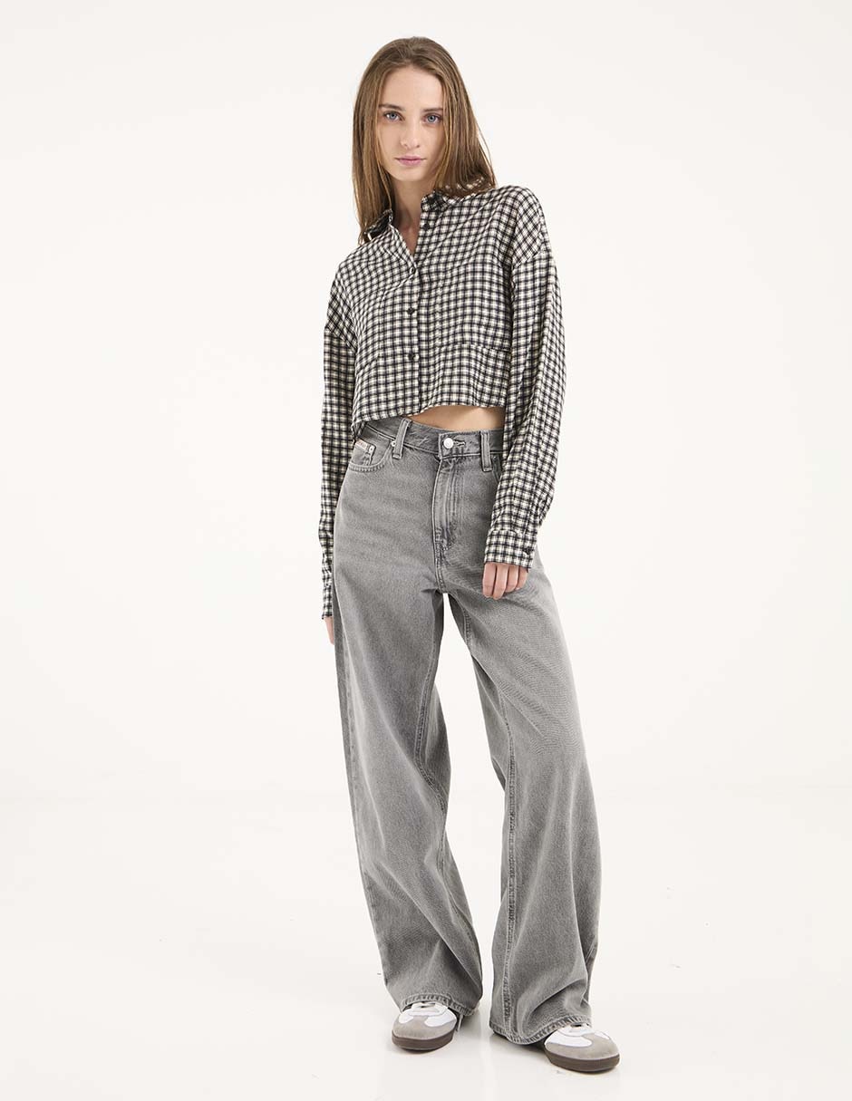 Blusa camisera Mossimo manga larga para mujer