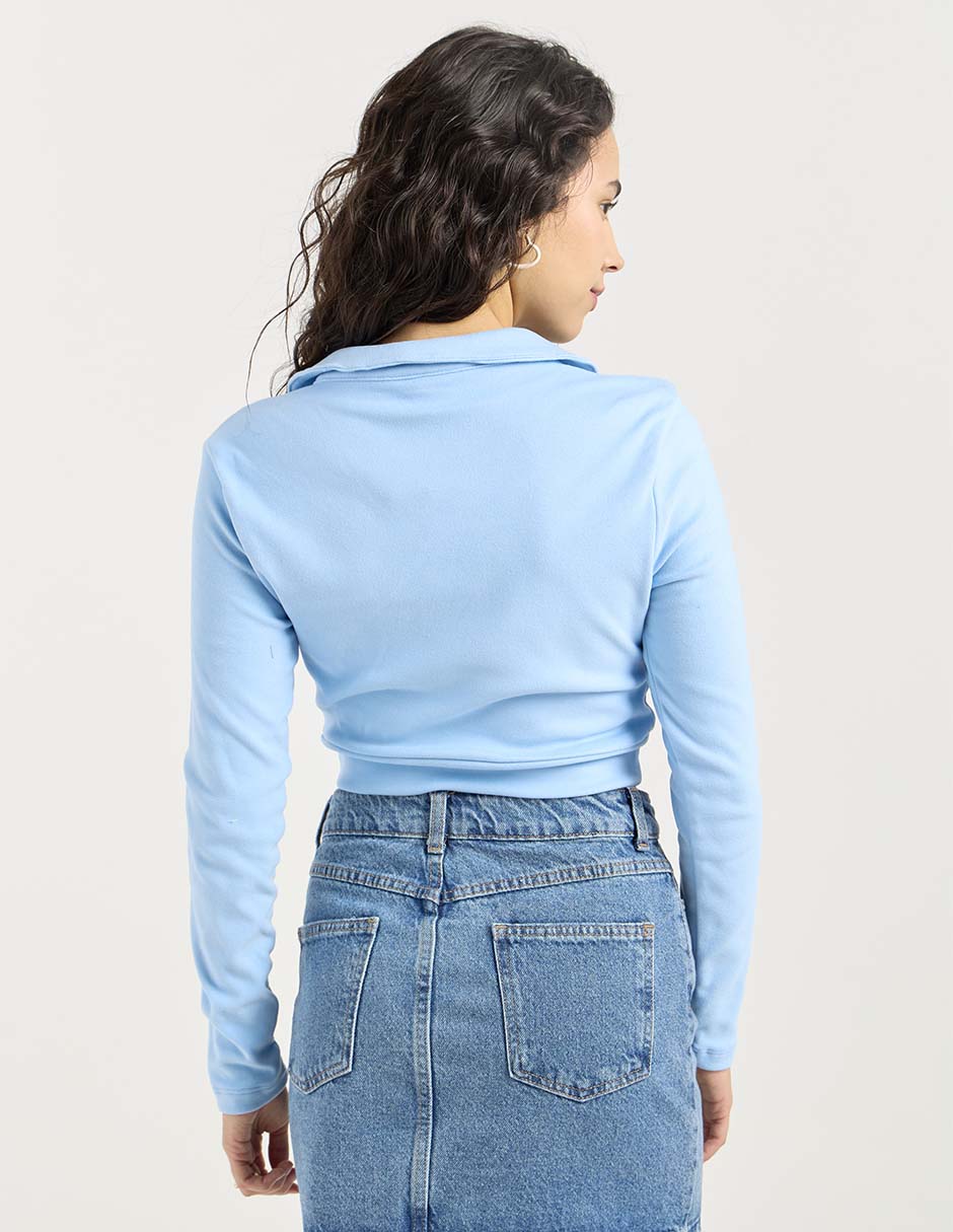 Playera manga larga cuello v mujer 4