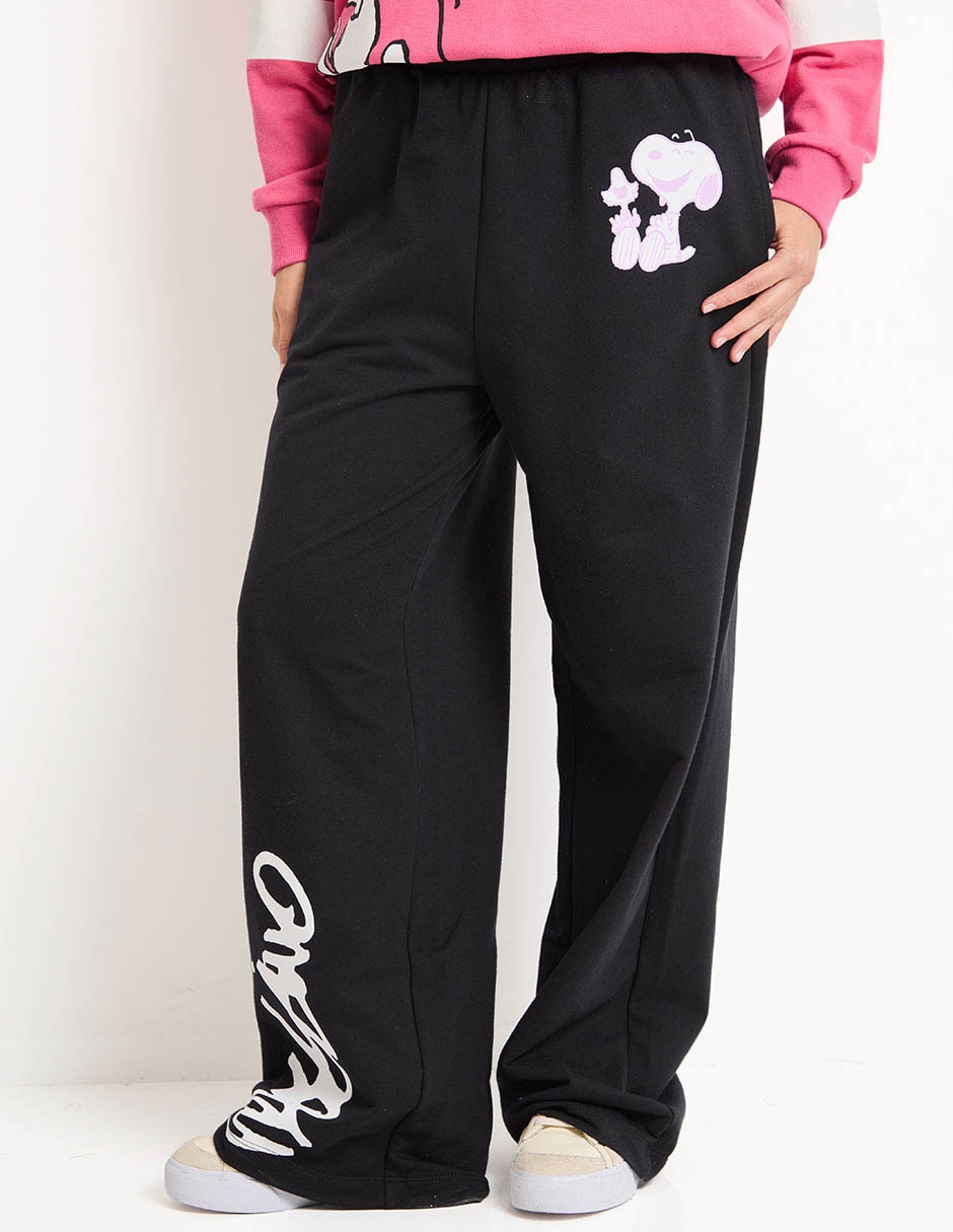 Pants regular Peanuts con elástico para mujer