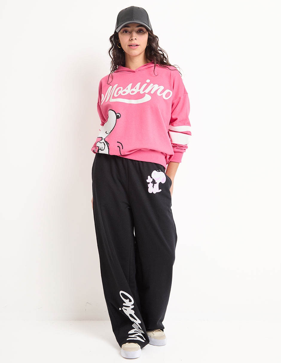 Pants regular Peanuts con elástico para mujer