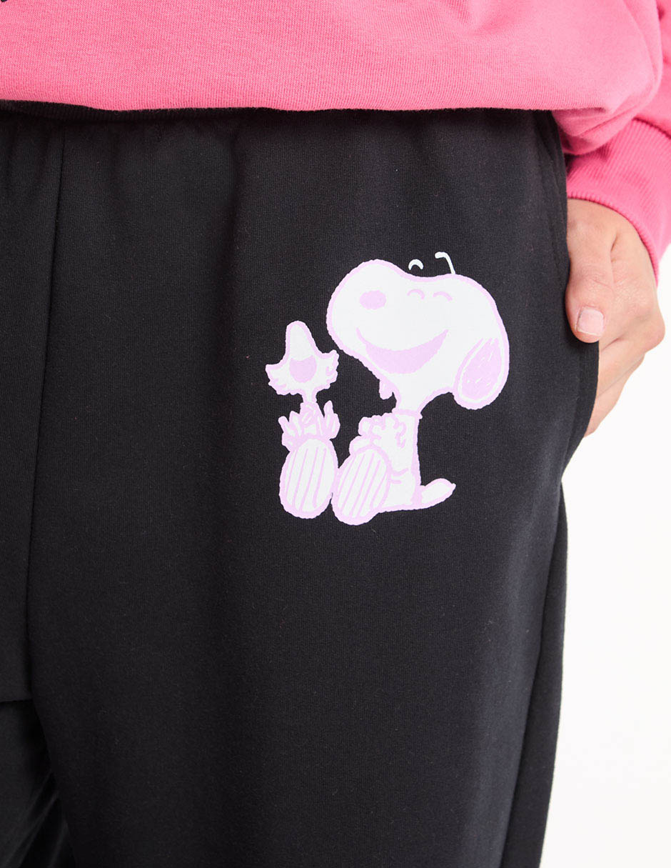 Pants regular Peanuts con elástico para mujer