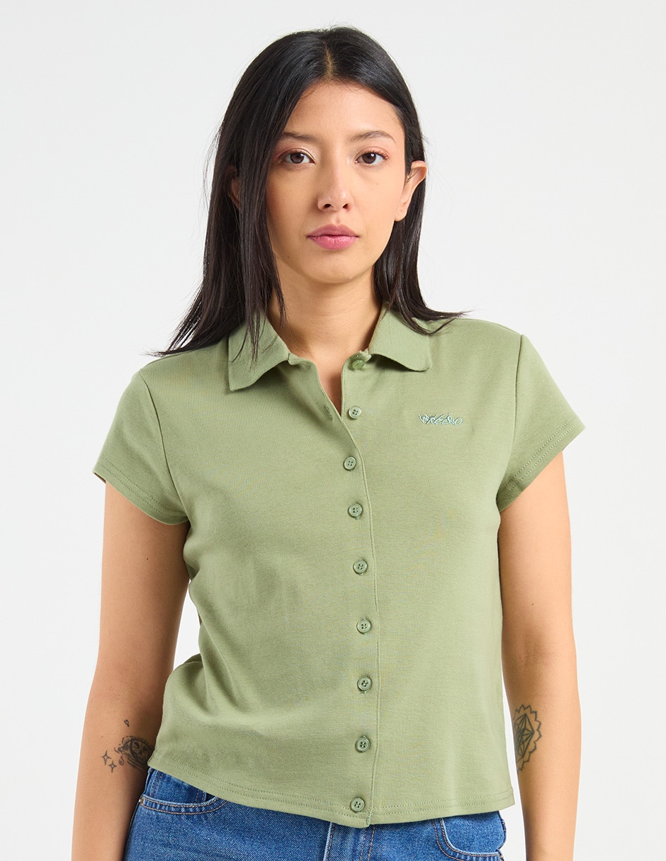 Blusa camisera manga corta para mujer Blusa camisera manga corta para mujer