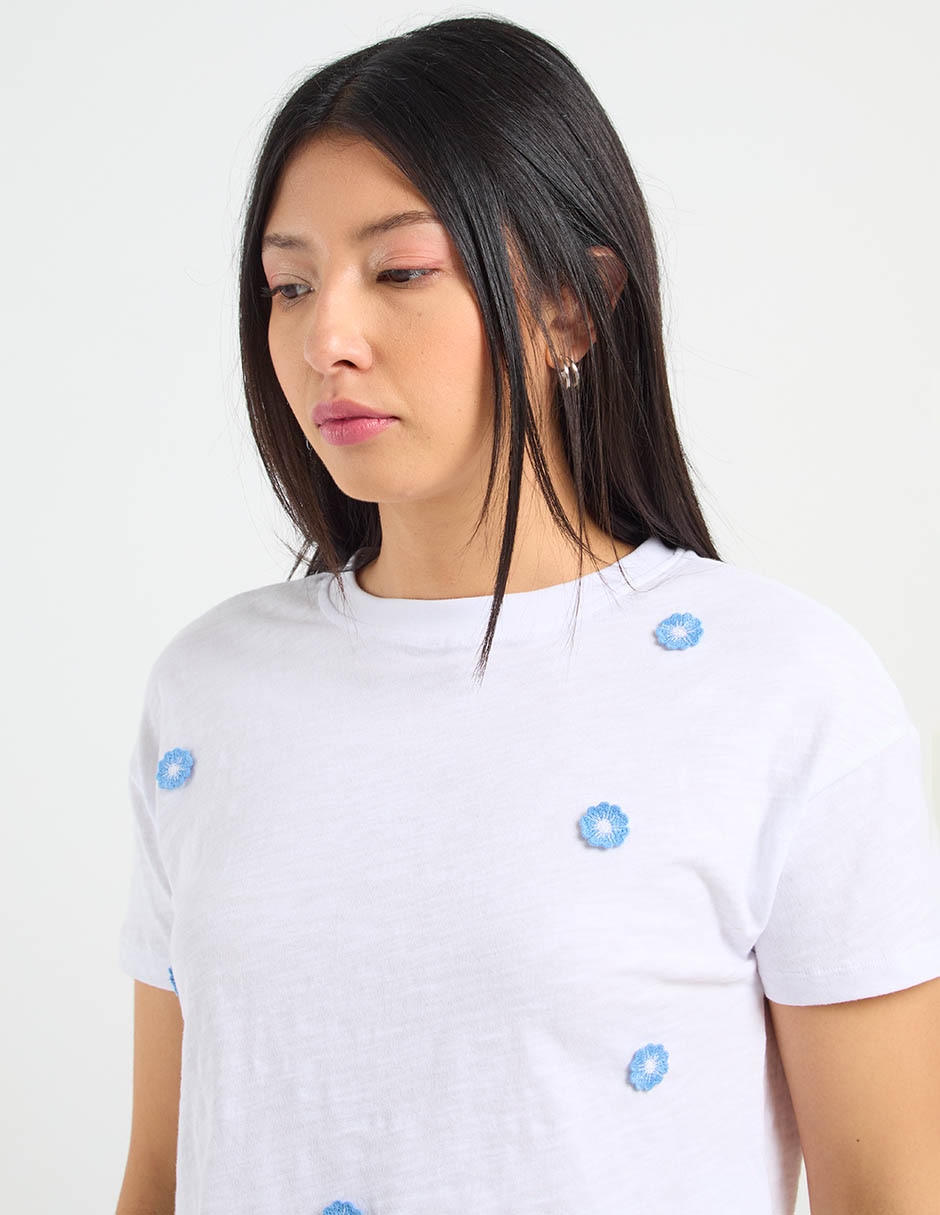 Playera manga corta cuello redondo mujer 3