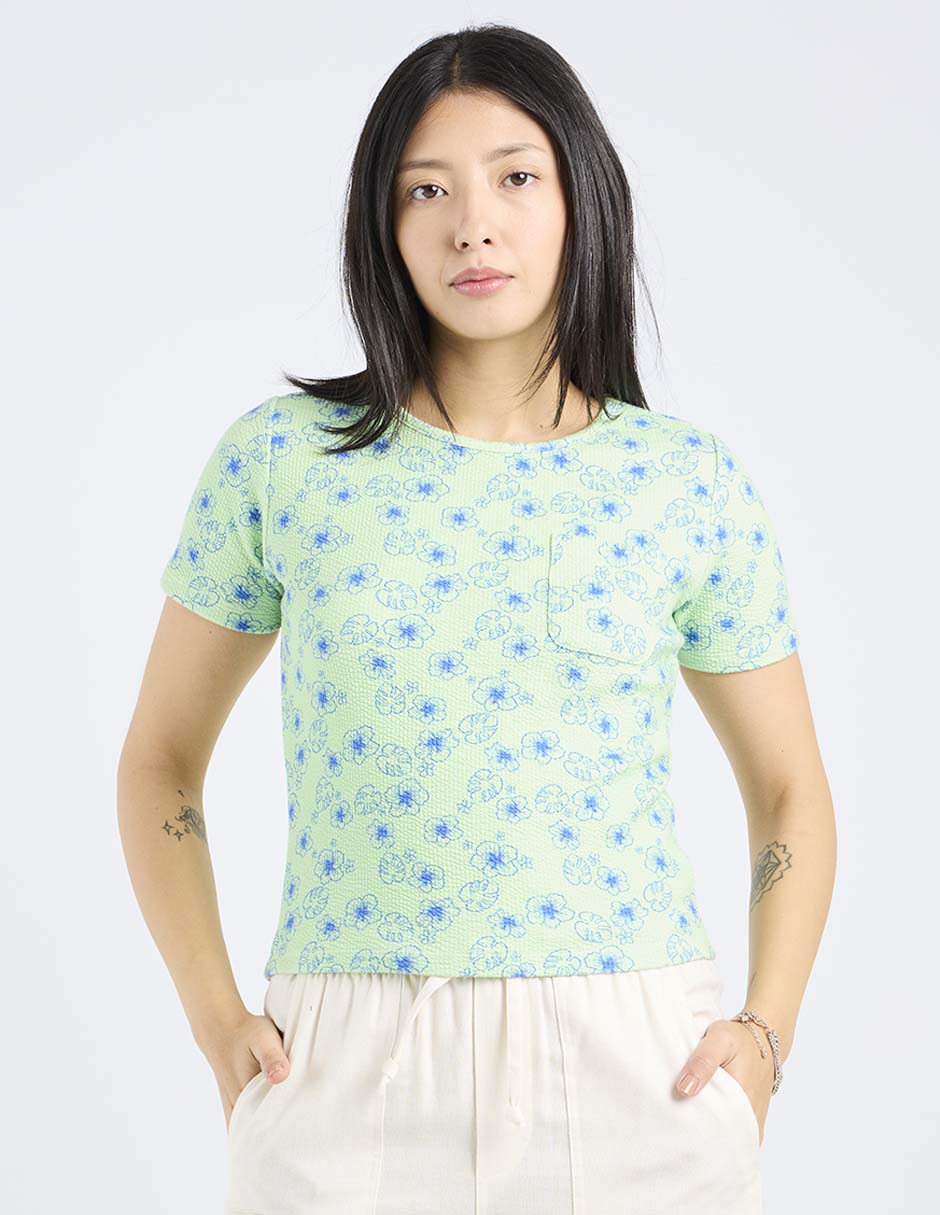 Playera manga corta cuello redondo para mujer Playera manga corta cuello redondo para mujer