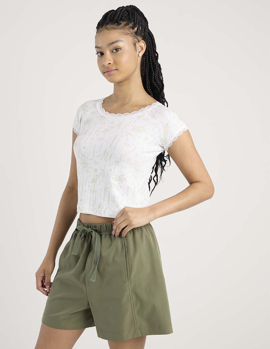 Playera manga corta cuello redondo para mujer Playera manga corta cuello redondo para mujer