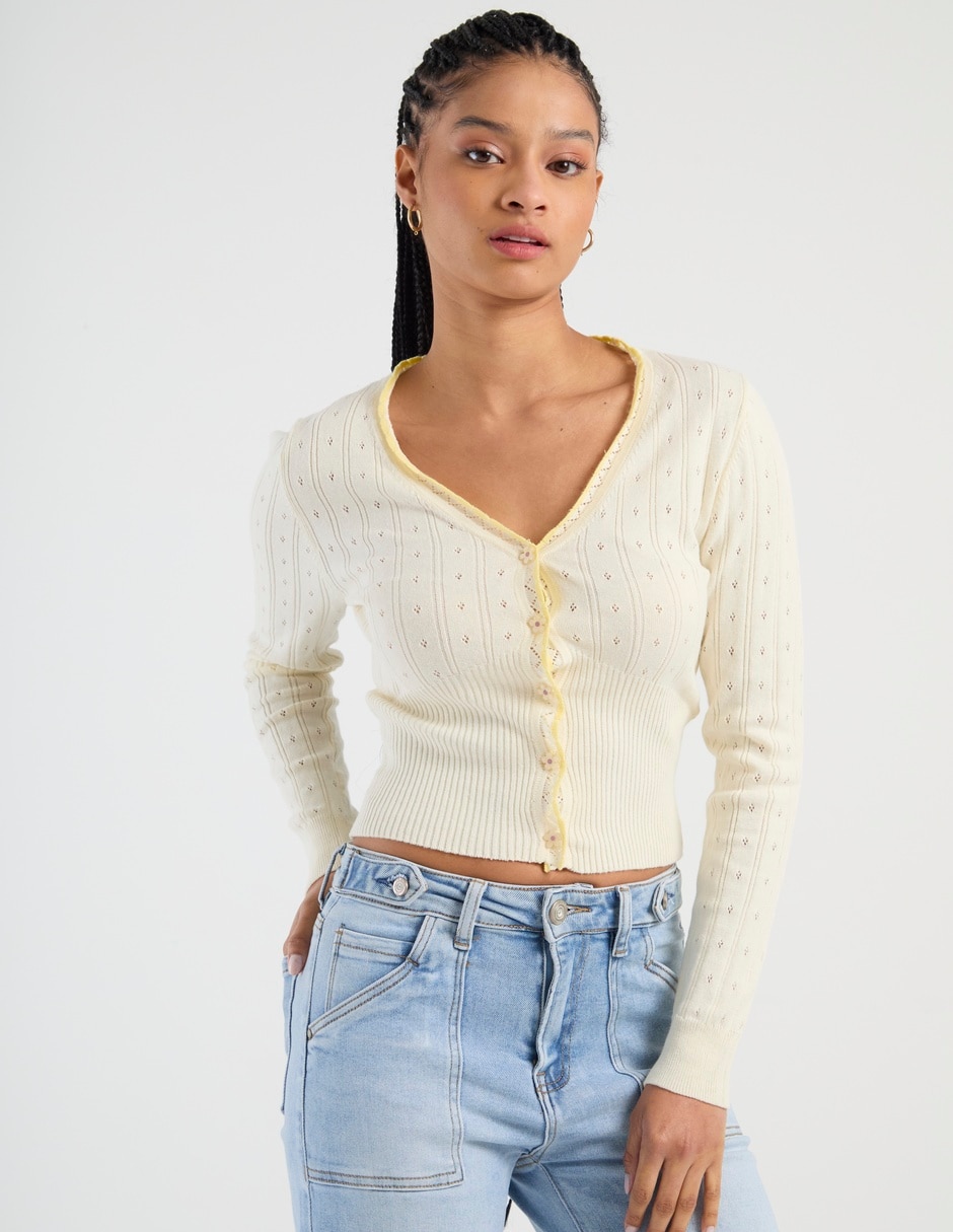 Suéter cuello v para mujer 5