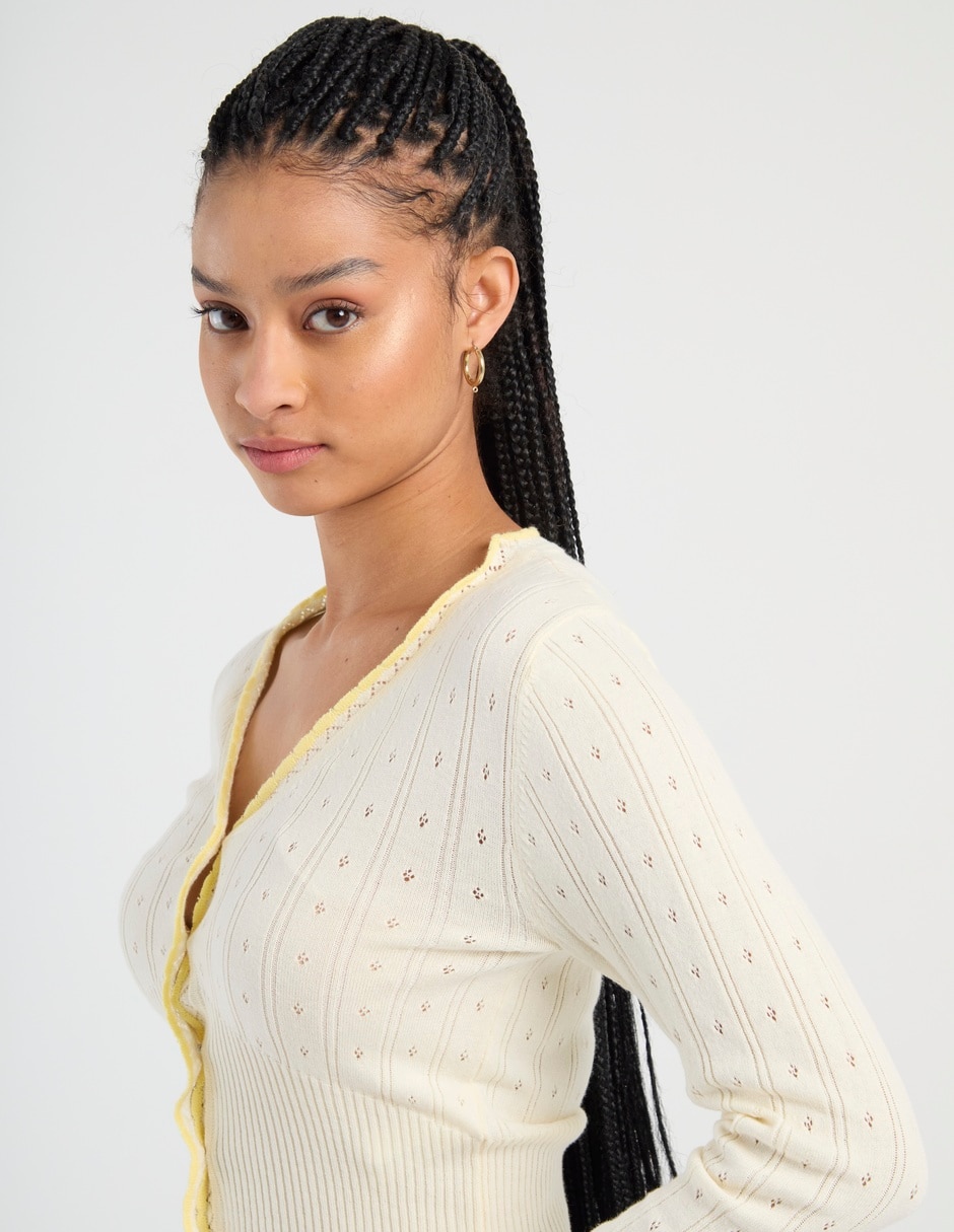 Suéter cuello v para mujer 2