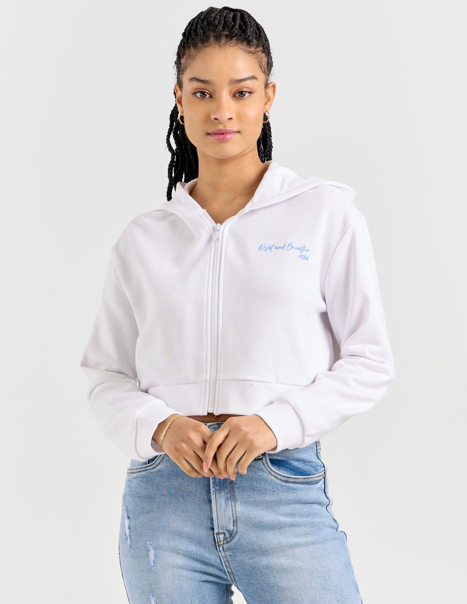 Sudadera con capucha y bolsa para mujer