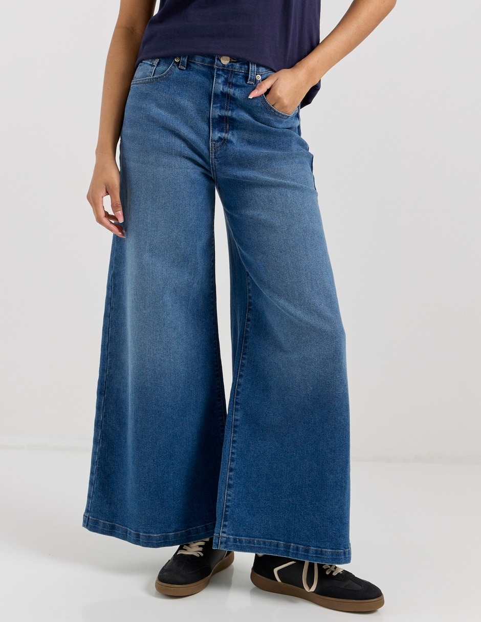 Jeans relaxed wide leg para mujer 1