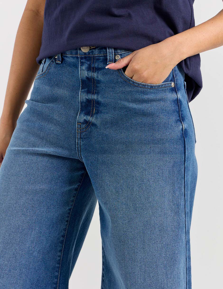 Jeans relaxed wide leg para mujer 7