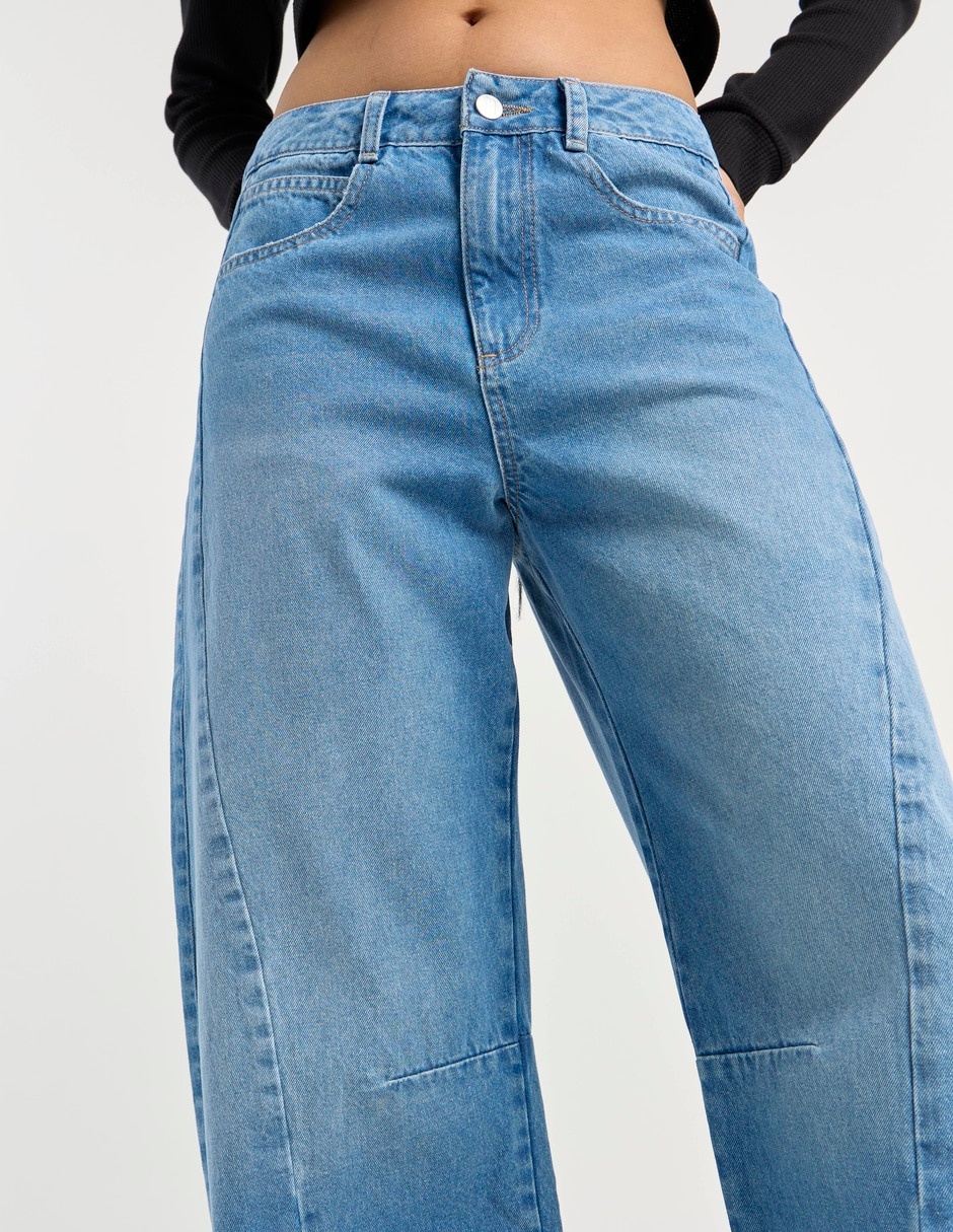 Jeans relaxed wide leg para mujer 10