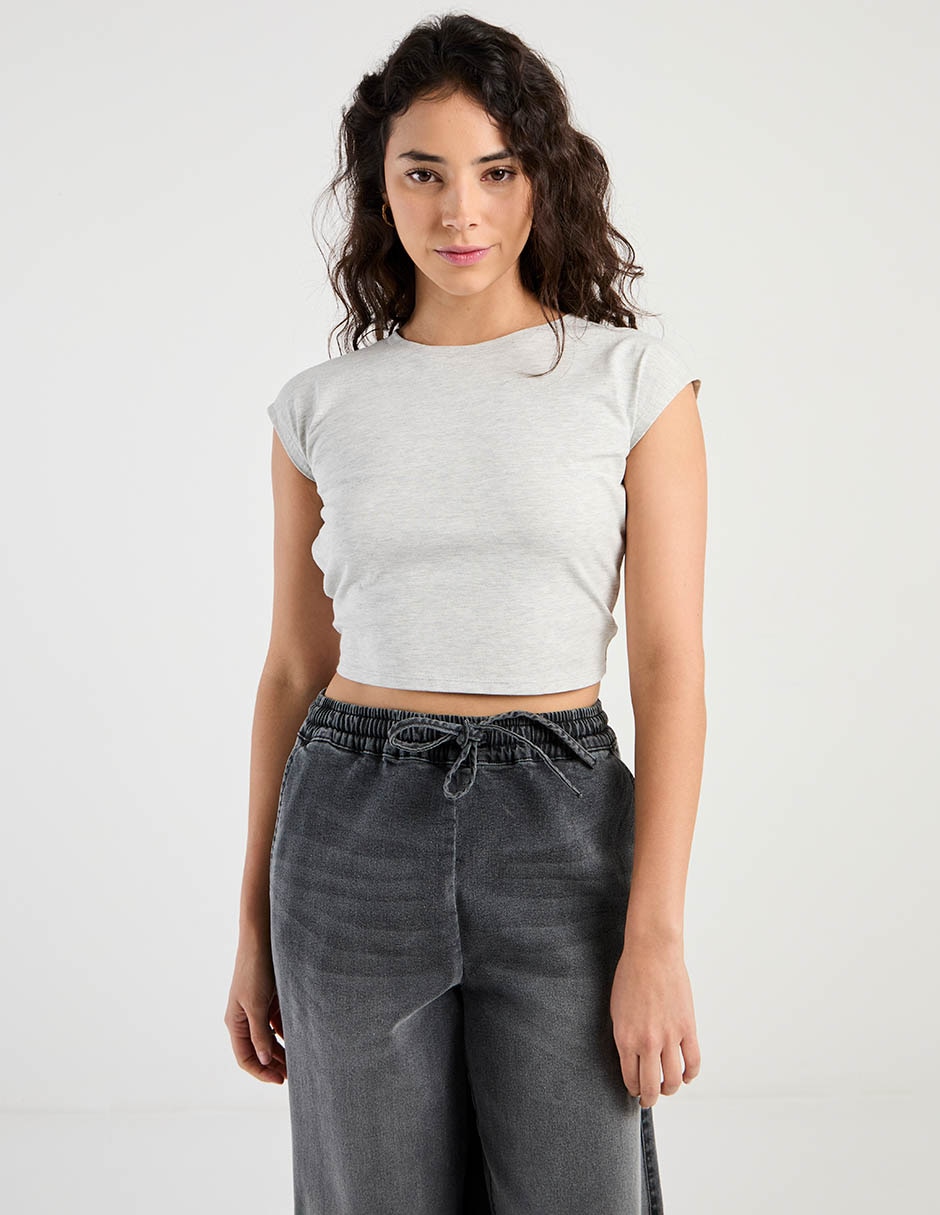 Playera manga corta cuello redondo para mujer Playera manga corta cuello redondo para mujer