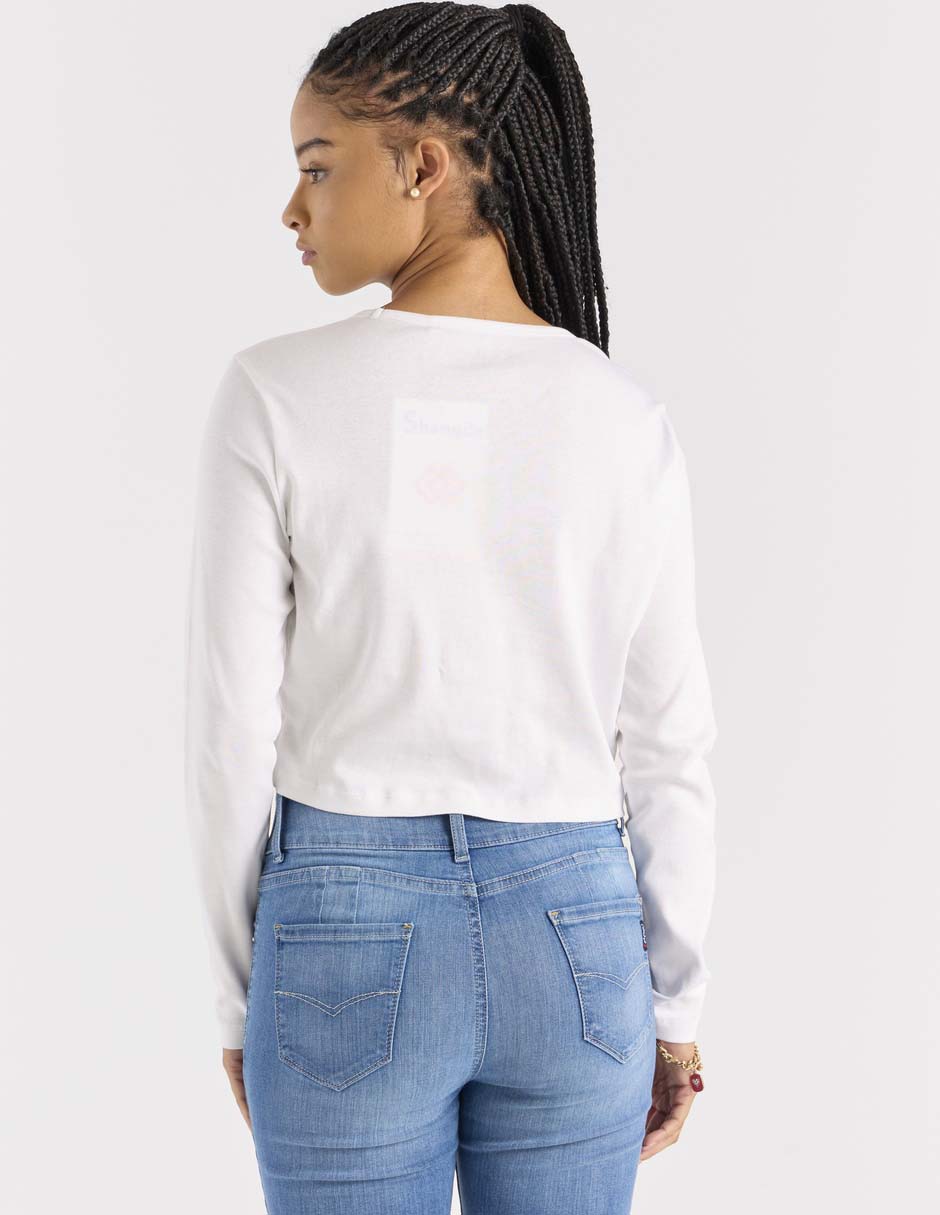Playera manga larga Mossimo cuello redondo para mujer