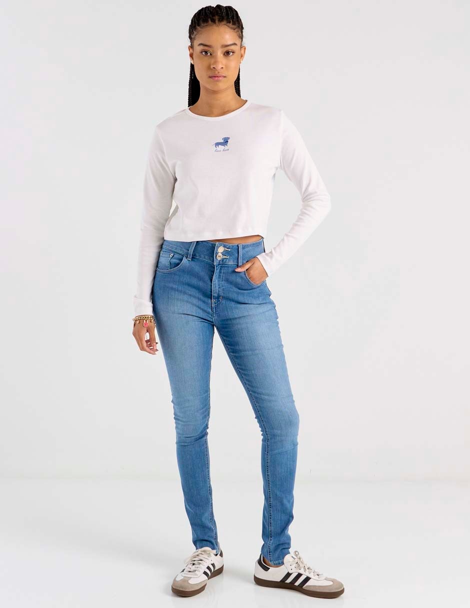 Playera manga larga Mossimo cuello redondo para mujer