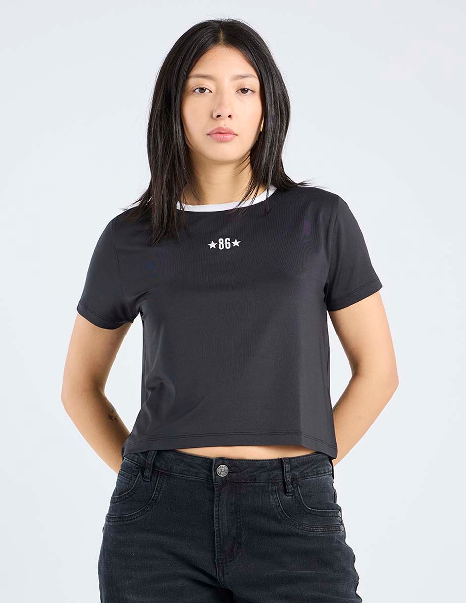 Playera manga corta cuello redondo mujer Playera manga corta cuello redondo mujer