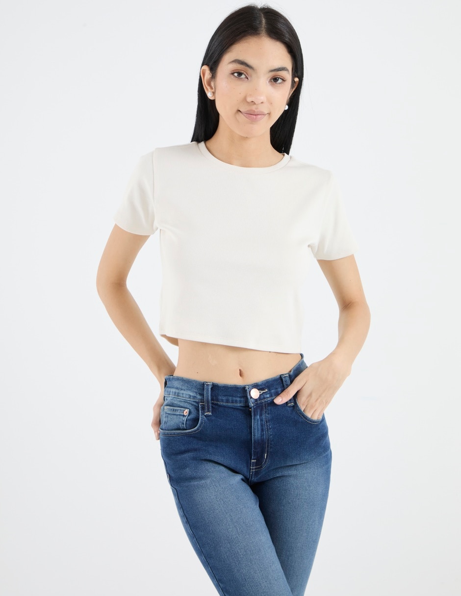 Playera manga corta cuello redondo para mujer Playera manga corta cuello redondo para mujer