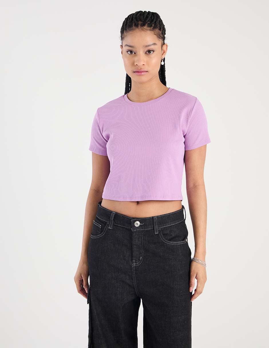 Playera manga corta cuello redondo mujer 1