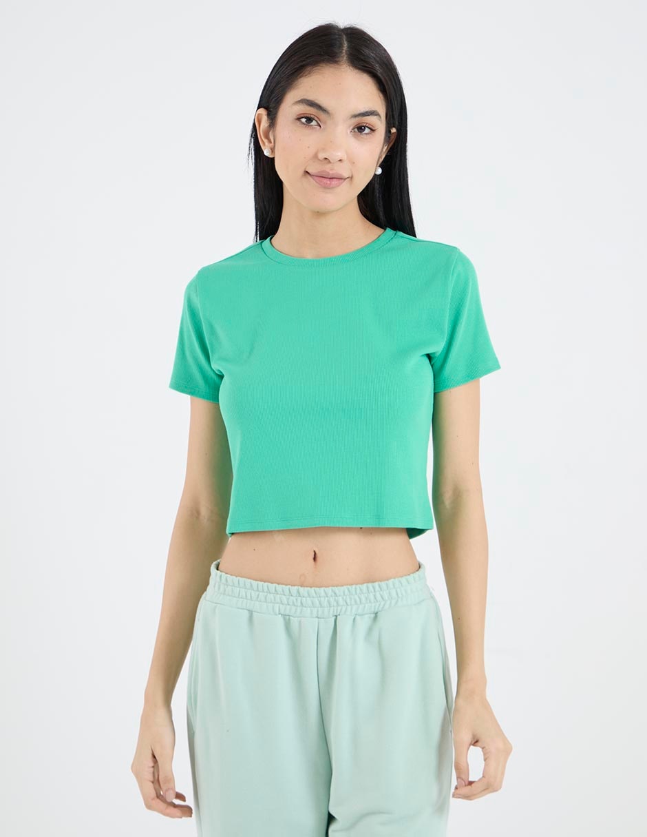 Playera manga corta cuello redondo mujer Playera manga corta cuello redondo mujer