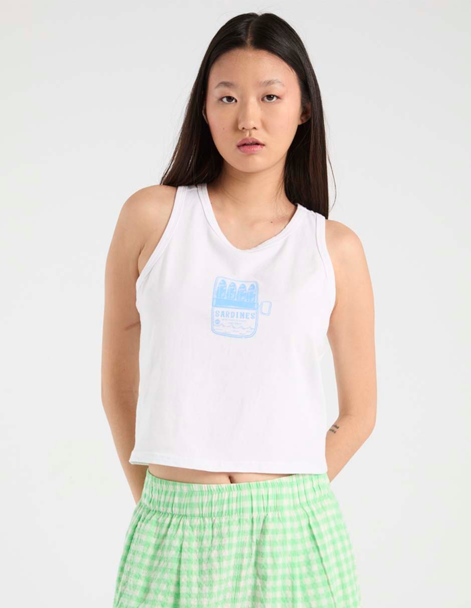 Top cuello redondo tirante ancho Top cuello redondo tirante ancho
