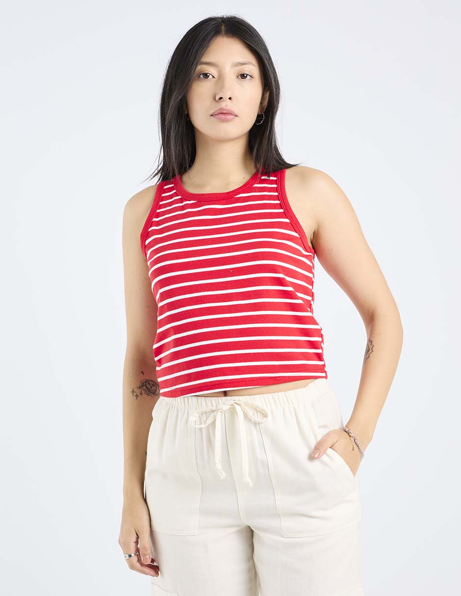 Top cuello rendondo