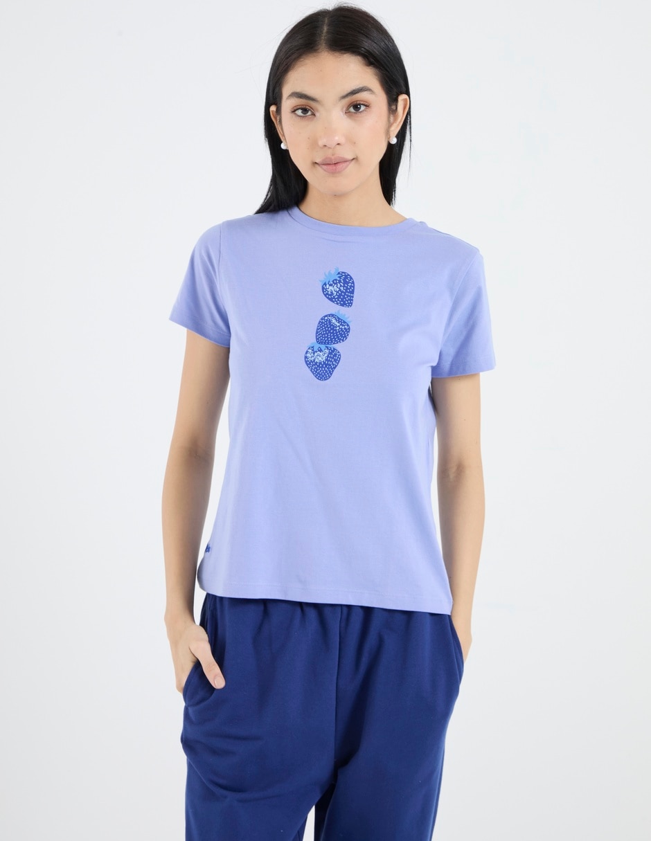 Playera manga corta cuello redondo para mujer Playera manga corta cuello redondo para mujer