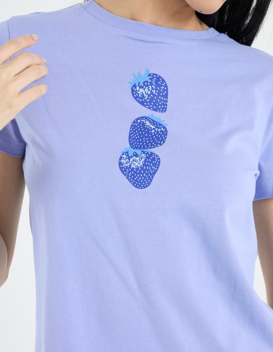 Playera manga corta cuello redondo para mujer
