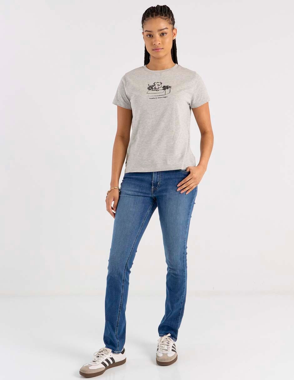 Playera manga corta cuello redondo para mujer 3
