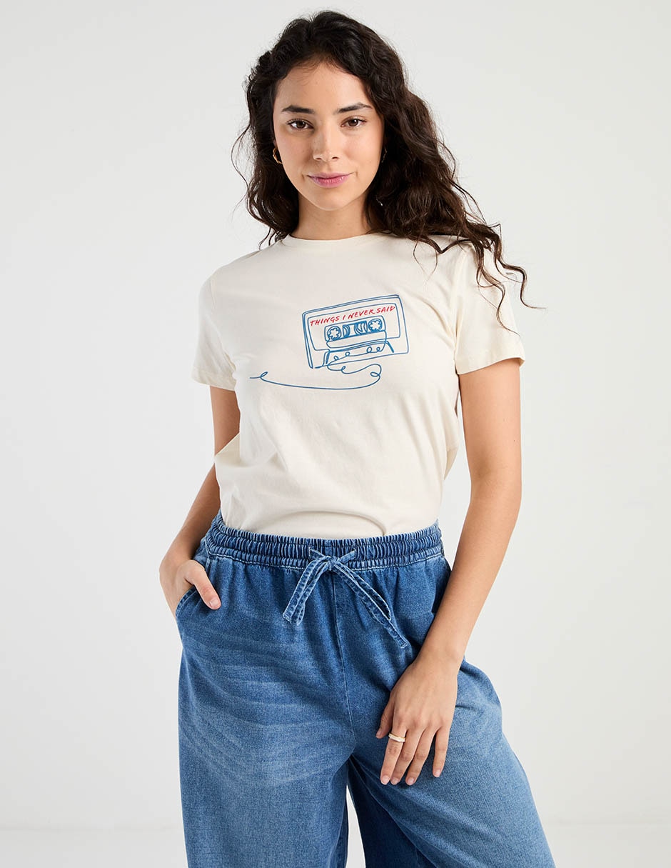 Playera manga corta Mossimo cuello redondo para mujer