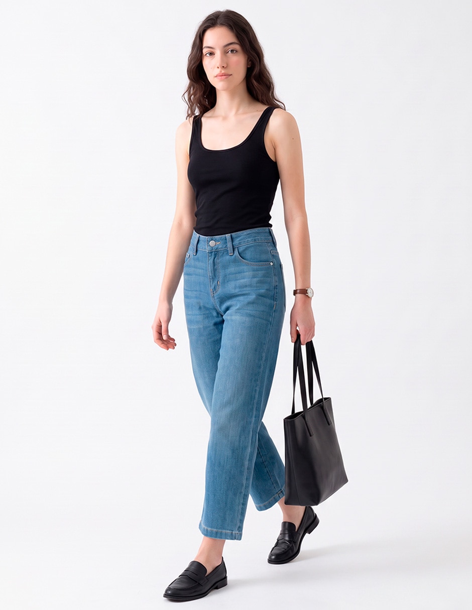 Jeans recto relaxed para mujer 5