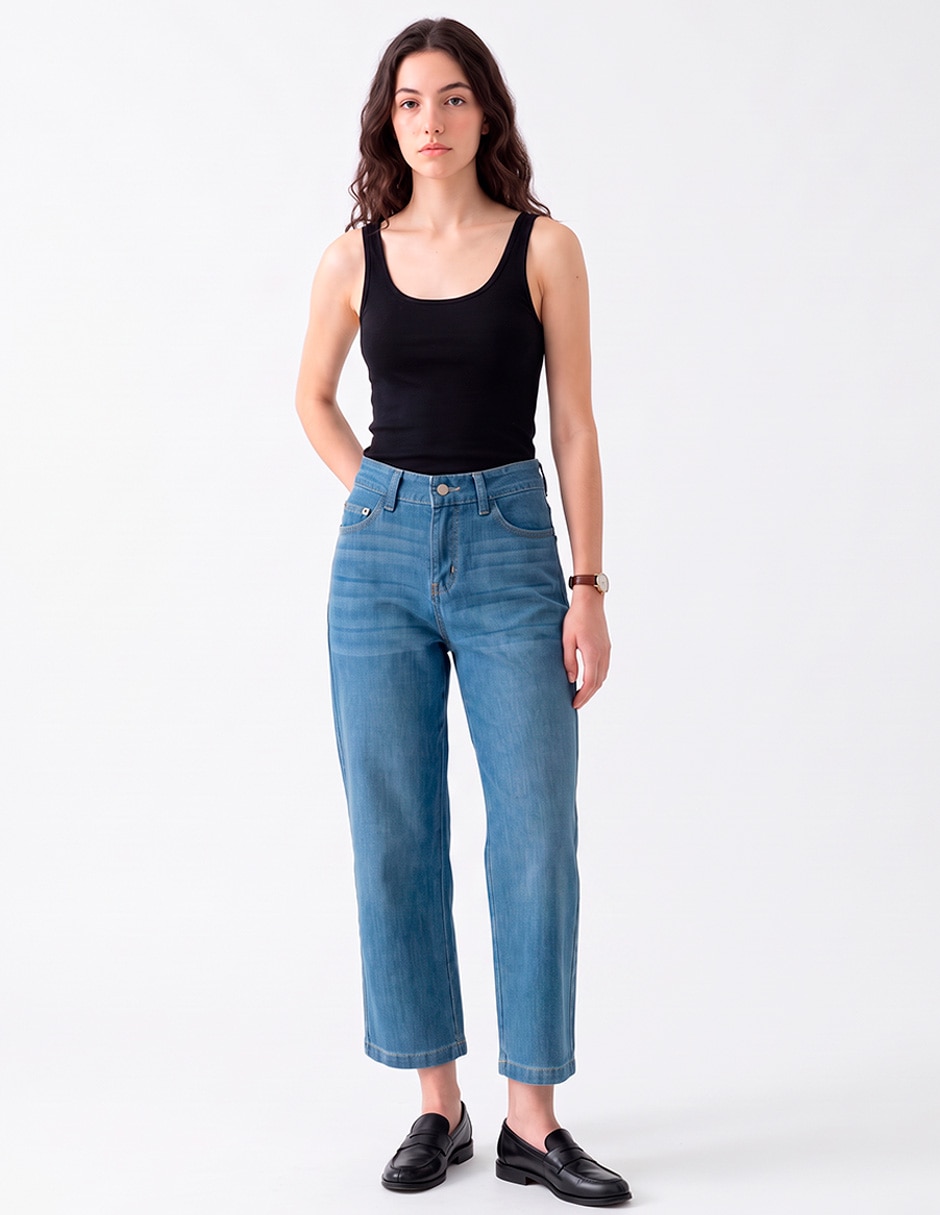 Jeans recto relaxed para mujer 7