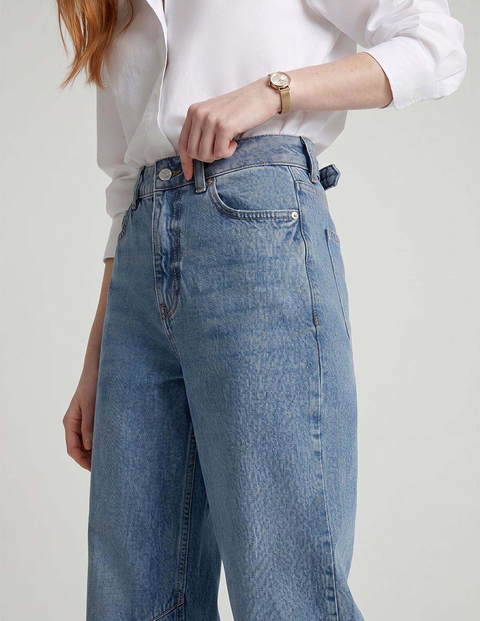 Jeans wide leg Mossimo a la cintura para mujer