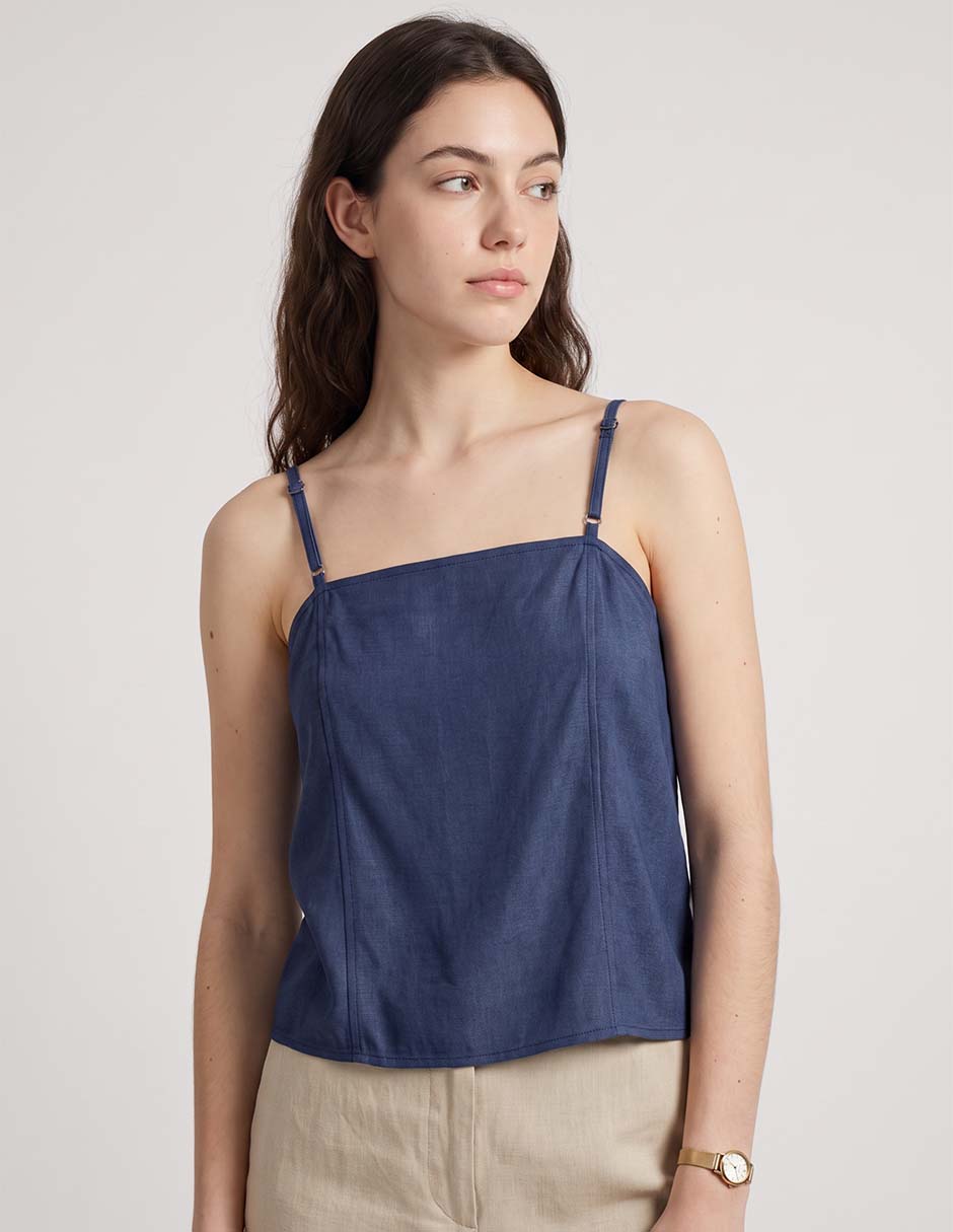 Top cuello cuadrado tirante delgado Top cuello cuadrado tirante delgado