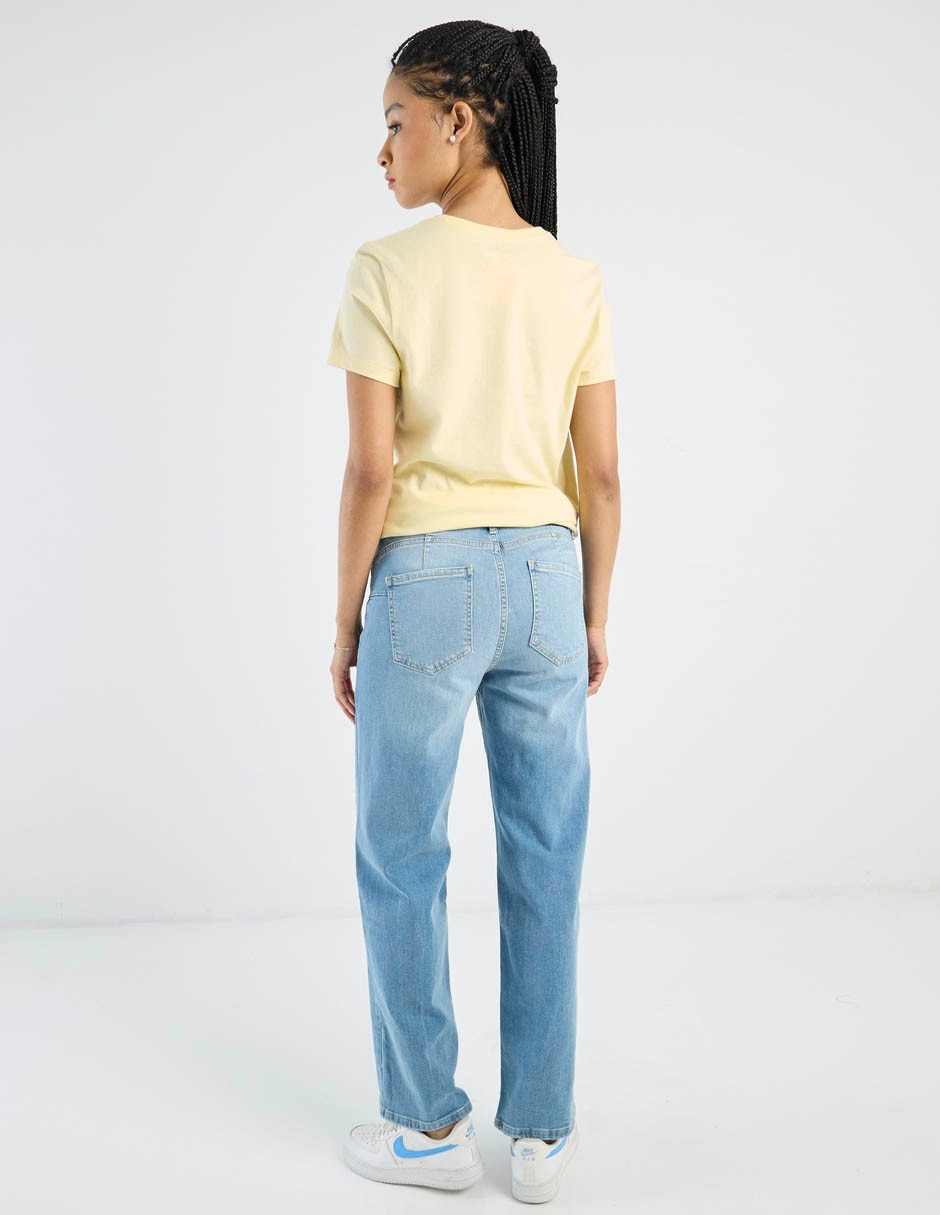 Jeans straight a la cintura para mujer 6